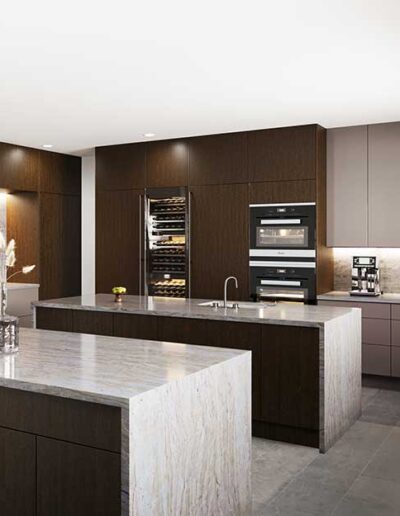 Interior kitchen rendering cabinet design 1