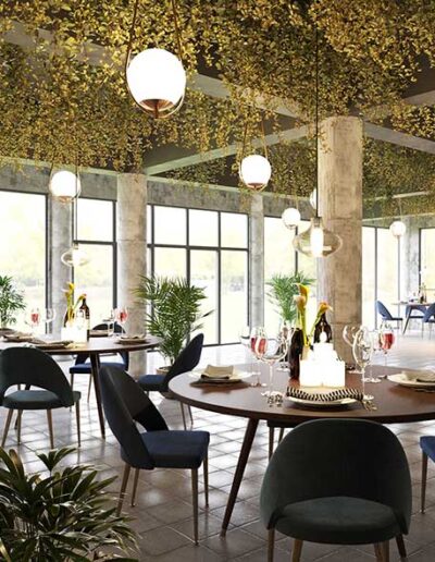 Interior restaurant rendering caffe 1